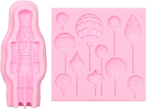 Miniatura 9 de Molde de silicona para soldado cascanueces, adornos de bolas de Navidad, molde de chocolate, decoración de pastel de Navidad, moldes para hornear