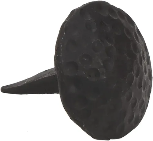 Juego de 12 clavos decorativos redondos de hierro, forjados a mano, clavos de 1 pulgada, acabado negro natural, pernos decorativos para puertas,