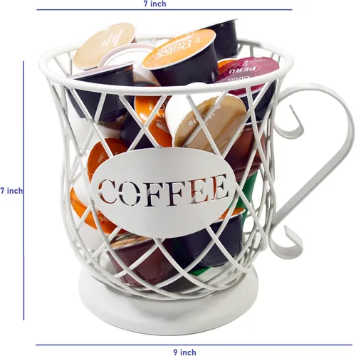 Miniatura 6 de Soporte para cápsulas de café, forma de taza, multiuso, soporte para tazas K, estación de café, organizador de almacenamiento, cesta de alambre