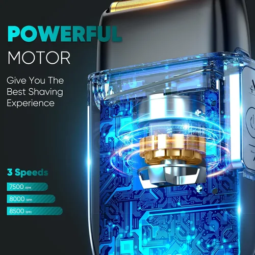 Miniatura 4 de Maquinilla de afeitar eléctrica para la cara de los hombres, afeitadoras eléctricas para hombres, afeitadoras inalámbricas portátiles recargables e