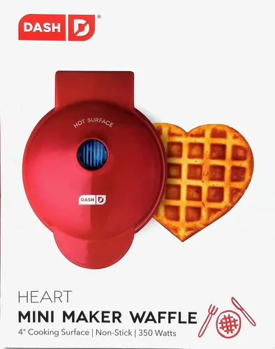 Miniatura 3 de Dash Mini Waffle Iron de 4 pulgadas con el mejor libro de recetas de chafle Keto y diario de Charmed By Dragons (4 pulgadas mini corazón rojo)