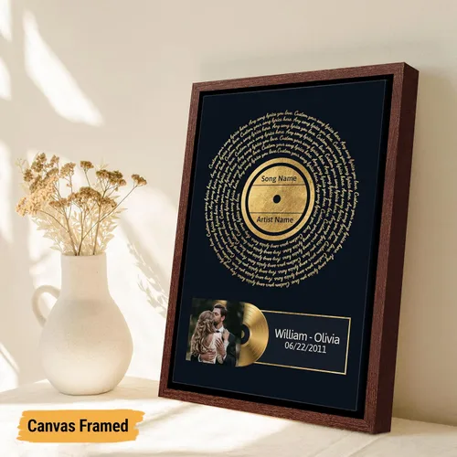 Miniatura 6 de VICILO Póster Enmarcado con Letras de Canción Personalizadas, Regalo para Padres, Acordes de Canción Perfectos, Pareja, 50° Aniversario de Boda