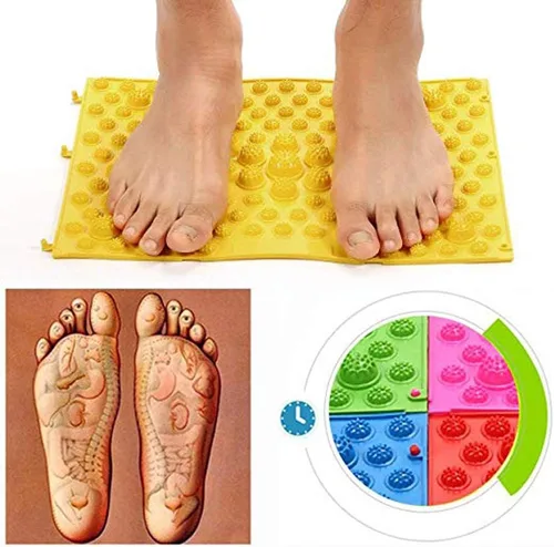 Miniatura 6 de Alfombrilla de masaje de pies, almohadilla de masaje, tapete de baño, tapete de yoga, juego al aire libre, 4 unidades (azul)