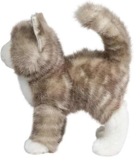 Miniatura 5 de Douglas Zipper - Gato atigrado gris de felpa con cremallera, animal de peluche