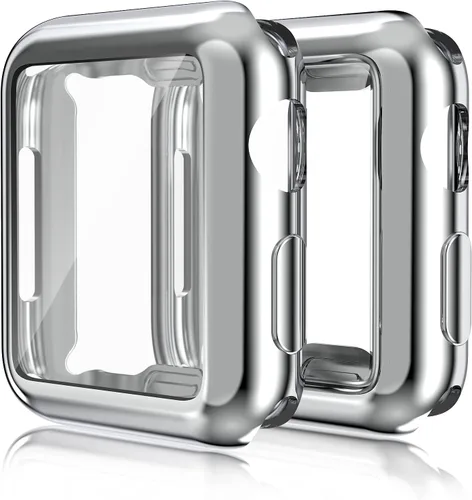 Miniatura 8 de Paquete de 2 fundas compatibles con Apple Watch de 1.496 pulgadas (1.496 in), protector de pantalla de poliuretano termoplástico (TPU), funda