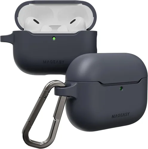 Miniatura 13 de MAGEASY Funda diseñada para estuche de AirPods Pro 2 - Funda protectora a prueba de golpes para AirPods Pro y Pro 2, resistente a las manchas, suave