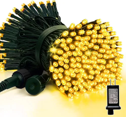 Miniatura 18 de LAMPHOME - Cadena de luces LED de 500 luces para exteriores, 46 pies, con 16 modos, luces impermeables verdes, rojas y rojas-verdes agrupadas