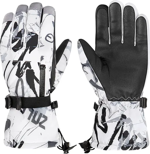 American Trends Kids Waterproof Winter Gloves with Zip Pocket Snow Ski Gloves Boys Girls Toddler Touchscreen Snowboard Gloves