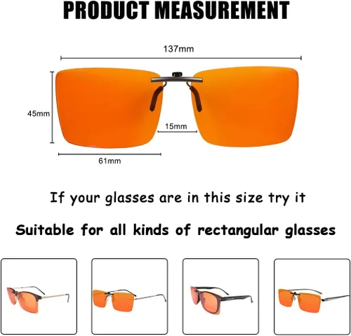 Miniatura 5 de FONHCOO Gafas de bloqueo de luz azul con clip, paquete de 2 gafas de juego para mujeres y hombres, lentes transparentes abatibles, lentes de luz
