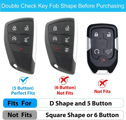 Miniatura 2 de OLLEN Funda para llavero de TPU suave, compatible con GMC Yukon Denali Sierra 2021-2025 2026, para Chevy Silverado Suburban Tahoe Buick, funda