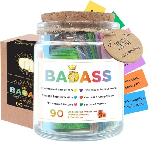Miniatura 7 de Tarro de Afirmaciones Bádasis, Regalo Inspirador, Afirmaciones Diarias para Mujeres, Regalos Bádasis, Tarjetas de Afirmación Divertidas, Regalos