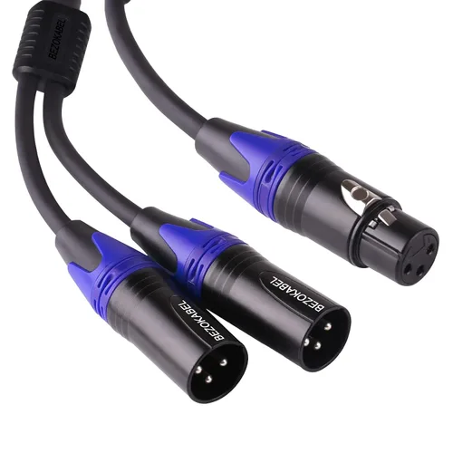 Miniatura 8 de Divisor XLR, cable divisor XLR equilibrado macho a 2 hembras, cable divisor XLR Y de 3 pines - 1 pie