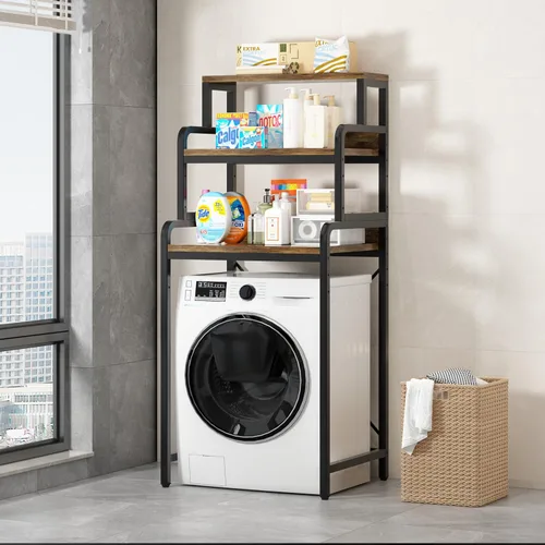Estante de 3 niveles para cuarto de baño, estante de almacenamiento para lavadora, estante de almacenamiento sobre la lavadora del inodoro,