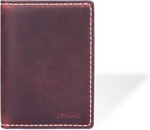 Miniatura 2 de LETHNIC - Tarjetero de cuero hecho a mano para mujer