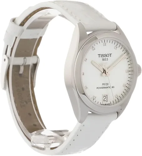 Miniatura 3 de Tissot Reloj automático suizo PR 100 para mujer, blanco, cuero, 16 (T1012071611600), Nácar, Reloj automático
