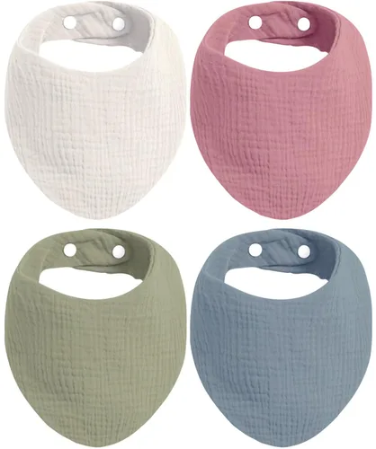KiddyCare Baberos de muselina orgánica para niñas y niños de 0 a 6 meses | Baberos bandana para bebé, súper suaves para babear y dentición, babero