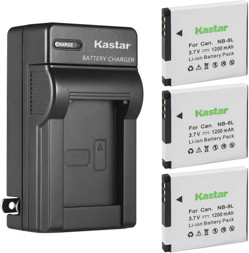 Miniatura 8 de Kastar Paquete de 1 batería y cargador de pared de CA de repuesto para Canon NB-8L NB8L, NB-8LH NB8LH, Canon CB-2LA, cargador CB-2LAE, Canon