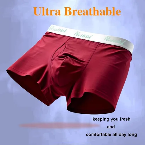 Miniatura 7 de Calzoncillos tipo bóxer de bambú para hombre, transpirables, de secado fresco, suave, con bragueta, súper elasticidad, paquete múltiple