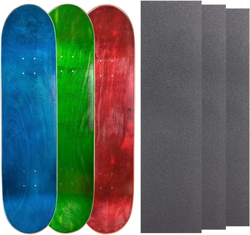 Miniatura 11 de Cal 7 Tablas de patineta de arce en blanco con cinta de agarre (paquete de 3, combinaciones)