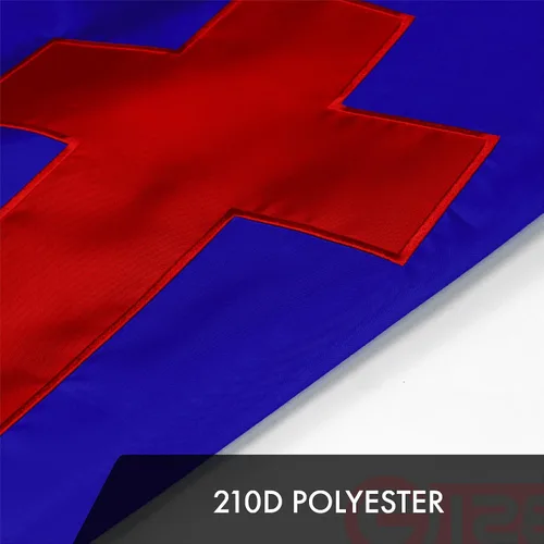 Miniatura 4 de G128 - Bandera Cristiana 1 x 1.5 pies Serie ToughWeave, bordada en poliéster 300D Bandera religiosa, diseño bordado, para interior/exterior