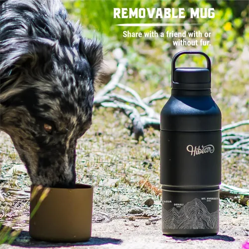 Miniatura 8 de HIBEAR Frasco de Aventura Todo el Día de 32 oz - Como se Vio en Shark Tank - La Multiherramienta Aislada de Botellas de Bebidas - Vertido Artesanal
