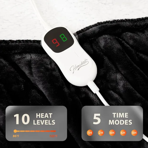 Miniatura 4 de Homemate Manta Eléctrica con Calefacción Twin Individual - 62"x84" Mantas de Cama con Calefacción Throw con 10 Niveles de Calefacción, 8 Horas