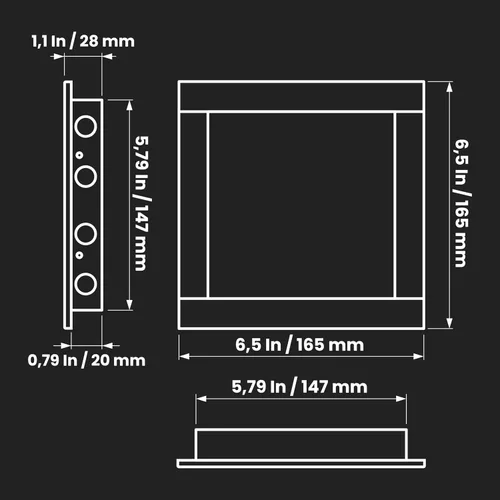 Miniatura 2 de Repa Market Panel de acceso de pared de 6 x 6 pulgadas para paneles de yeso, placa de plástico ABS blanco para cubrir agujeros de pared, panel