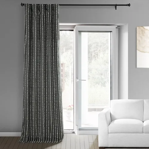 Miniatura 3 de HPD Half Price Drapes Cortinas abstractas con estampado a rayas de 108 pulgadas de largo, cortinas de algodón de lujo (1 panel), cortinas