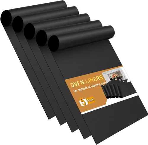 Revestimientos para horno para la parte inferior del horno, paquete de 5 tapetes grandes y resistentes, 17 x 25 pulgadas, antiadherentes,