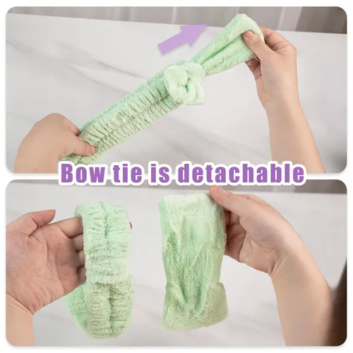 Miniatura 4 de Shindel Paquete de 6 diademas de spa, cuidado de la piel y maquillaje para lavado facial, regalo para niñas adolescentes, relleno de calcetines