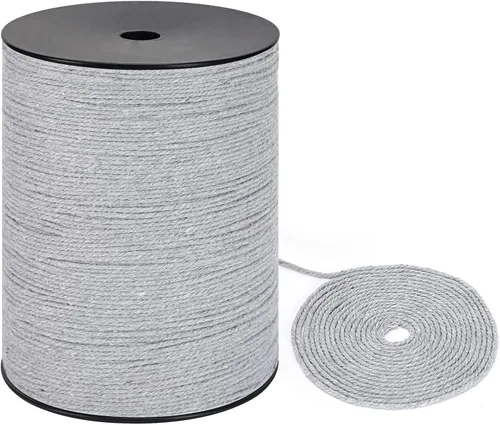 Miniatura 9 de Cordón de macramé de 0.197 in x 164 yardas, cuerda de macramé 100% algodón natural Cuerda de algodón trenzado de 3 hebras para colgar plantas