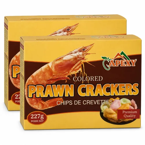 Miniatura 9 de Apexy - Galletas de gambas fritas de camarones crudos, galletas de camarones asiáticos multicolores, refrigerio crujiente de frito a hojaldre