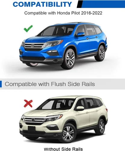 Miniatura 2 de Wonderdriver - Barras transversales de techo compatibles con Honda Pilot 2016-2022 con rieles empotrados, portaequipajes de aluminio para techo
