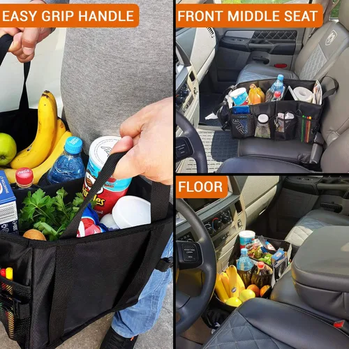Miniatura 6 de FoxBox Organizador de asiento de coche y maletero, almacenamiento de asiento delantero o trasero de SUV, piso del pasajero, organización debajo