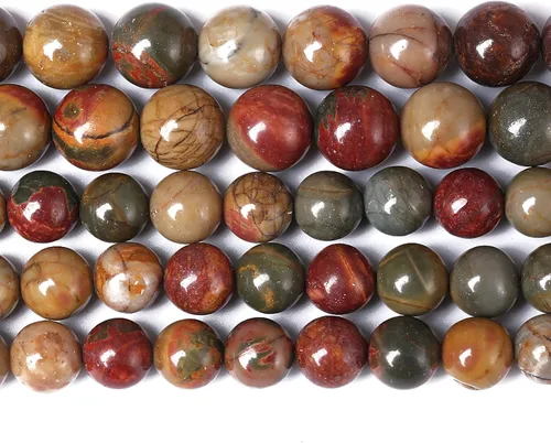 Miniatura 90 de Cuentas de jade verde chino natural, piedras preciosas, cuentas redondas sueltas para hacer joyas, pulsera DIY, collar, 8mm, 45 piezas, 15 pulgadas