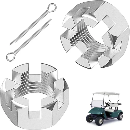 CartClan - Juego de 2 tuercas ranuradas y clavijas para carrito de golf EZGO TXT 1976-2013, pieza de repuesto 5/8-1815483-G1/612928 3010387-G1