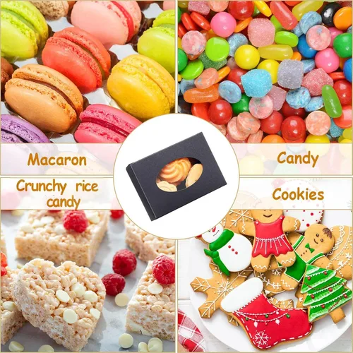 Miniatura 7 de Spakon Paquete de 60 cajas de jabón Kraft para hacer en casa, grandes, 3.8 x 2.8 x 1.2 pulgadas, cajas de regalo con ventana ovalada para jabones