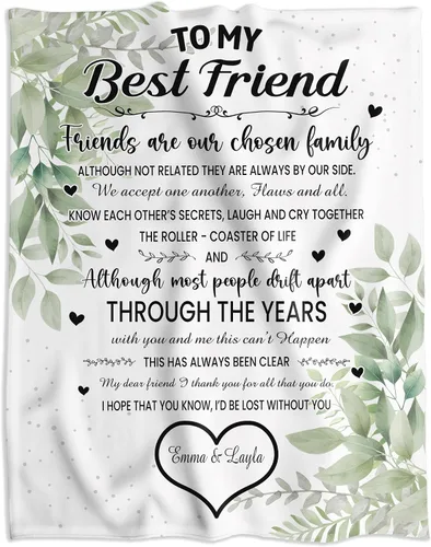 Miniatura 18 de Manta de mejor amiga con nombre personalizable con texto en inglés «To My Bestie I Love You», regalo personalizado de cumpleaños y amistad