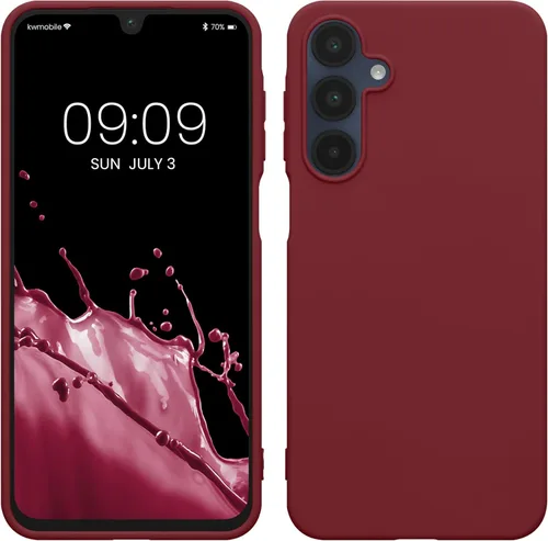 Miniatura 64 de kwmobile Funda compatible con Samsung Galaxy A23 4G / 5G - Funda de silicona TPU metálica suave y delgada - Rojo oscuro metálico