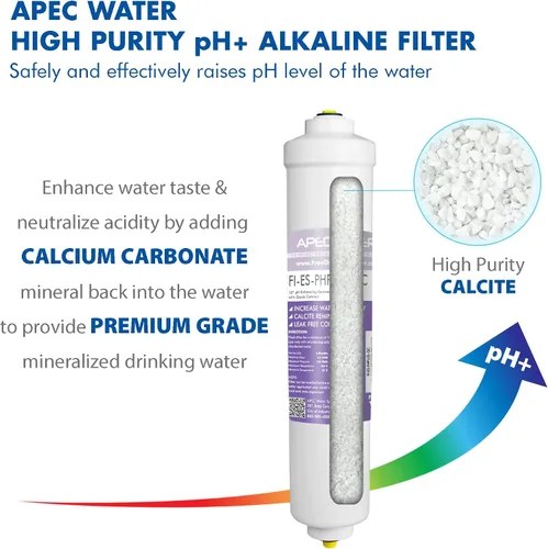 Miniatura 2 de APEC Water Systems PHPLUSKIT-14 - Kit de filtro alcalino de carbonato de calcio de alta pureza de 10 pulgadas con conexión rápida de 1/4