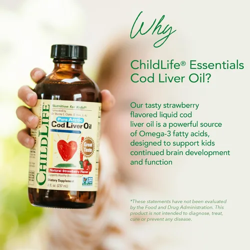 Miniatura 3 de ChildLife Essentials Aceite de pescado de hígado de bacalao para niños, aceite de hígado de bacalao ártico líquido para bebés de 6 meses y niños