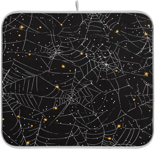 Miniatura 45 de Tapete de secado de platos de primavera naranja con flor de amapola para encimera de cocina, tapete escurridor absorbente de microfibra, tapete