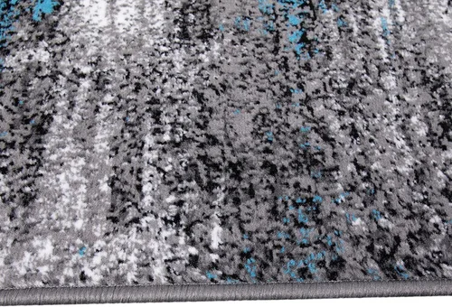 Miniatura 5 de Flash Furniture Rylan Collection - Alfombra contemporánea de olefinas azules, de pelo alto, 2 x 10 pies, respaldo de yute, pasillo, entrada