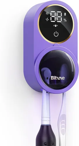 Miniatura 10 de Bitvae Soporte para cepillo de dientes actualizado para baño 2.0, limpiador de cepillo de dientes con detección infrarroja, montado en la pared