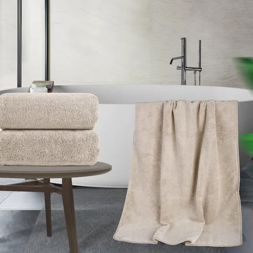 Miniatura 5 de POLYTE Toalla de baño de microfibra de secado rápido, sin pelusas, 35 x 70 pulgadas, paquete de 2 (beige)