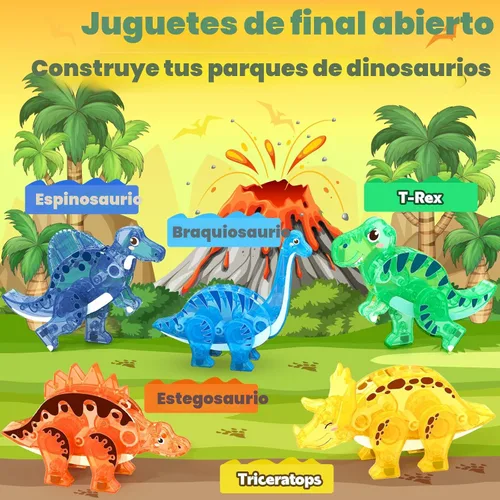 Miniatura 3 de Coodoo Juguetes de Dinosaurio Fichas Magnéticas 3D Dinosaurios Móviles para Niños 3-5 5-7 Juguetes Sensoriales para Exteriores para Niños Pequeños