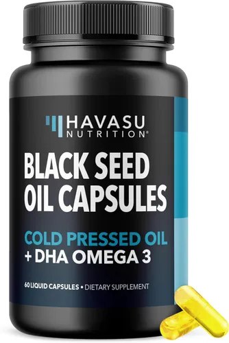 Miniatura 11 de Cápsulas de aceite de semilla negra prensado en frío - Suplemento de 1500 mg de comino negro para la función inmune, apoyo digestivo y salud general