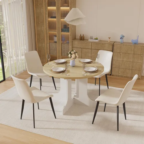 Miniatura 39 de Sillas de Comedor, Sillas de Comedor Modernas de Cuero PU, Sillas de Comedor con Patas de Metal Resistentes, Sillas de Cocina con Asiento Tapizado