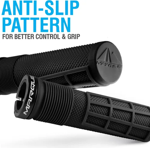 Miniatura 2 de MARQUE Race Mountain Bike Handlebar Grips – Collar de anillo de bloqueo único MTB y BMX para manillar de bicicleta con agarre antideslizante