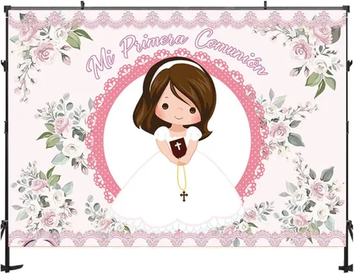 Miniatura 2 de My First Communion Girl Bautismo Fotografía Fondo Dios bendiga bautismo Mi Bautizo Decoración telón de fondo de estudio fotográfico de vinilo